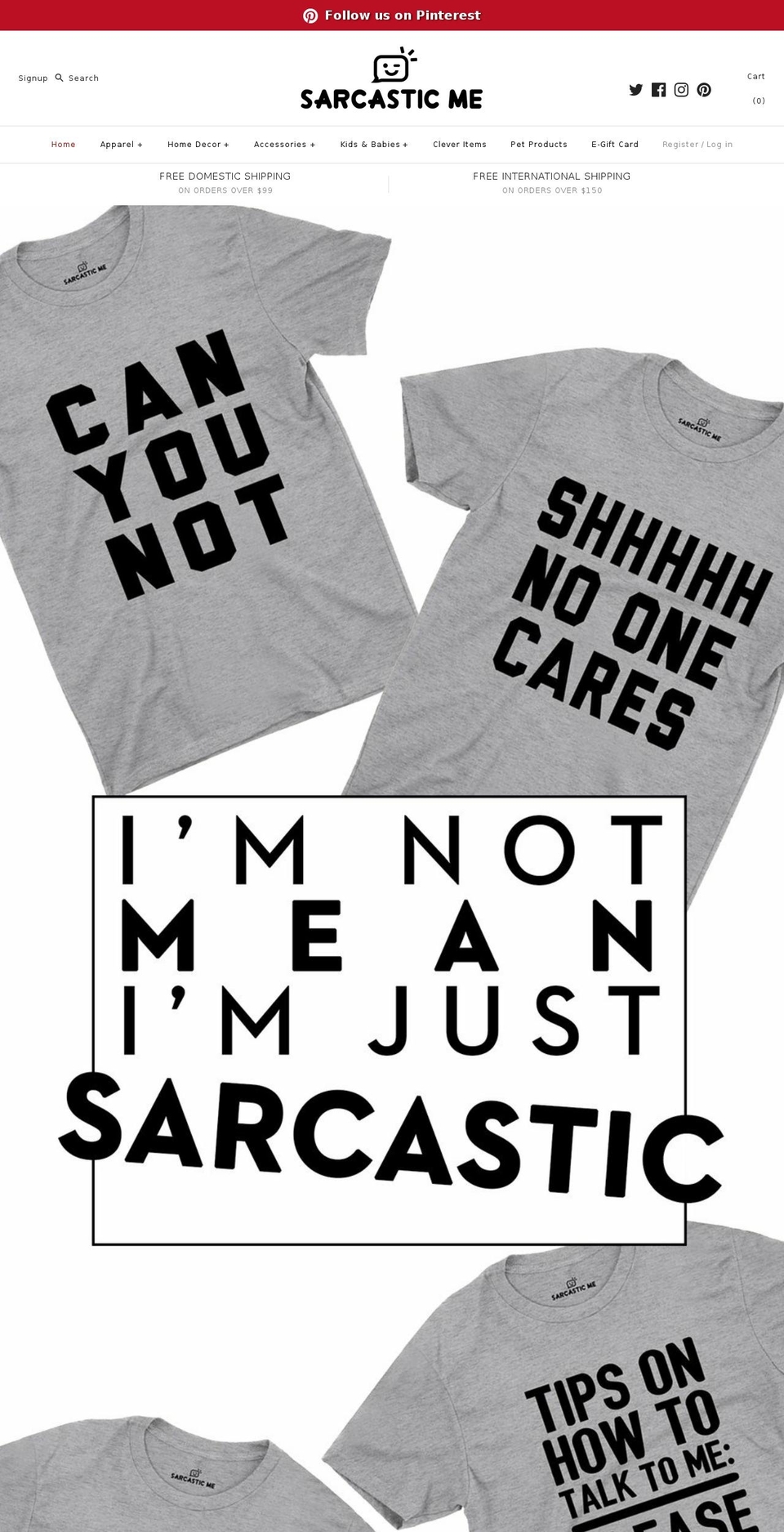 sarcasticme.com shopify website screenshot