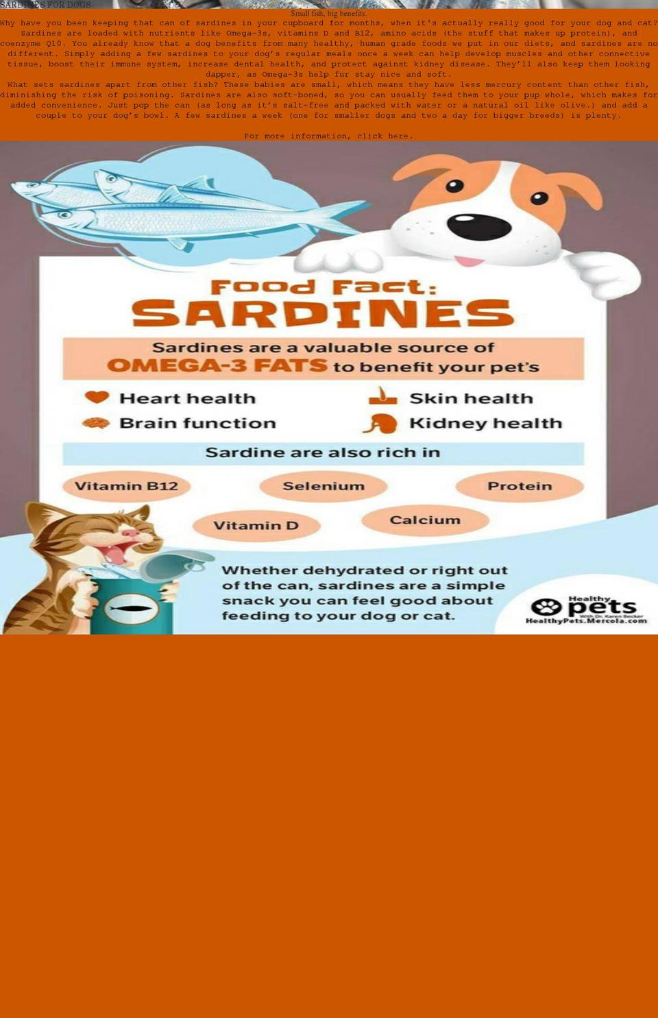 sardinesfordogs.com — Shopify storefront screenshot