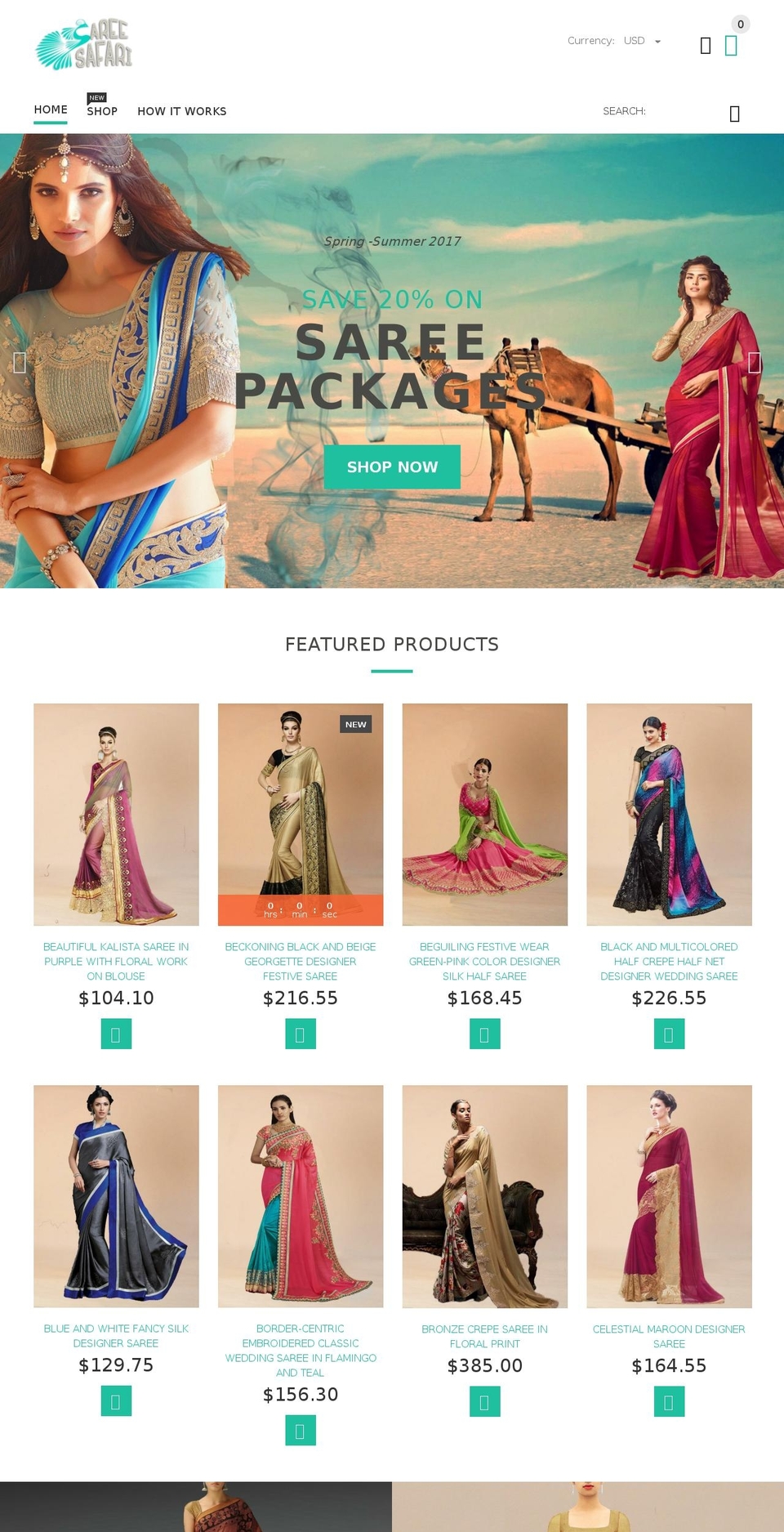 yourstore-v2-1-2 Shopify theme site example sareesafari.com