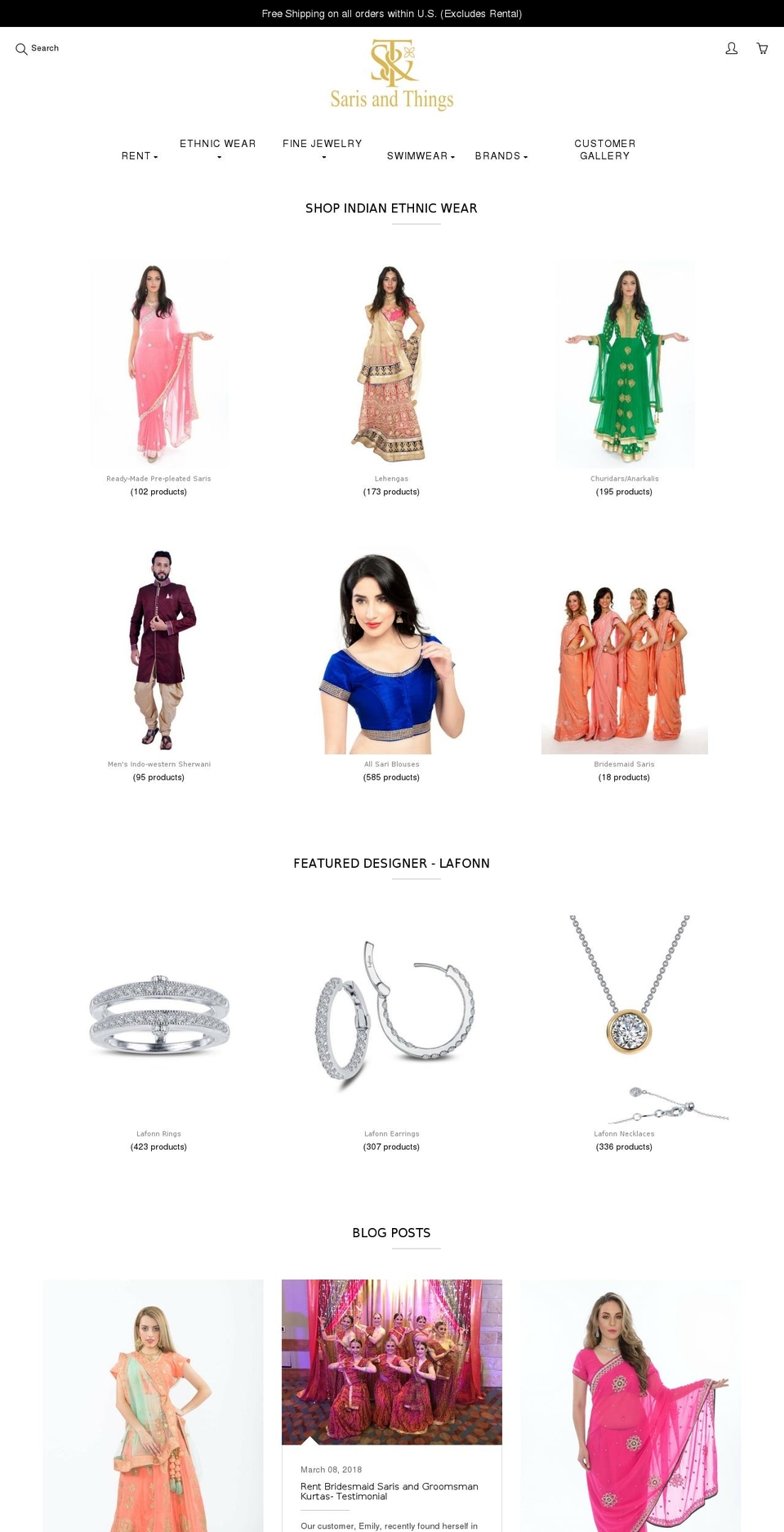 Saris and Things Galleria- Miles High Shopify theme site example sareesandthings.com