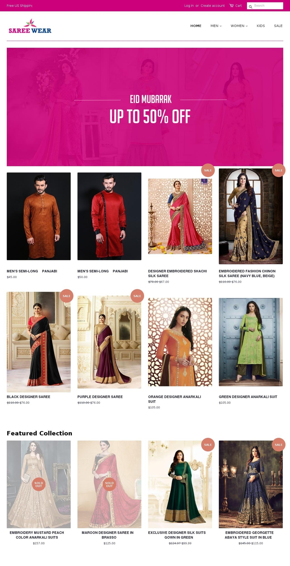 sareewear.com — Shopify storefront screenshot