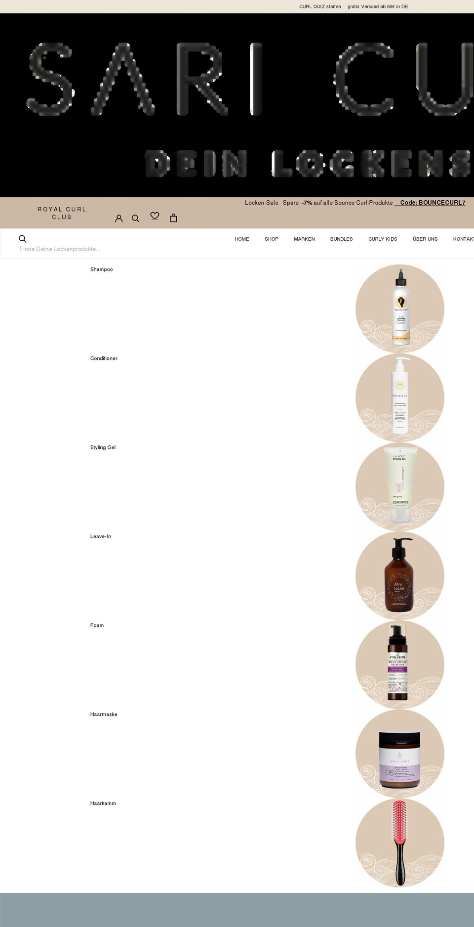 saricurls.de shopify website screenshot