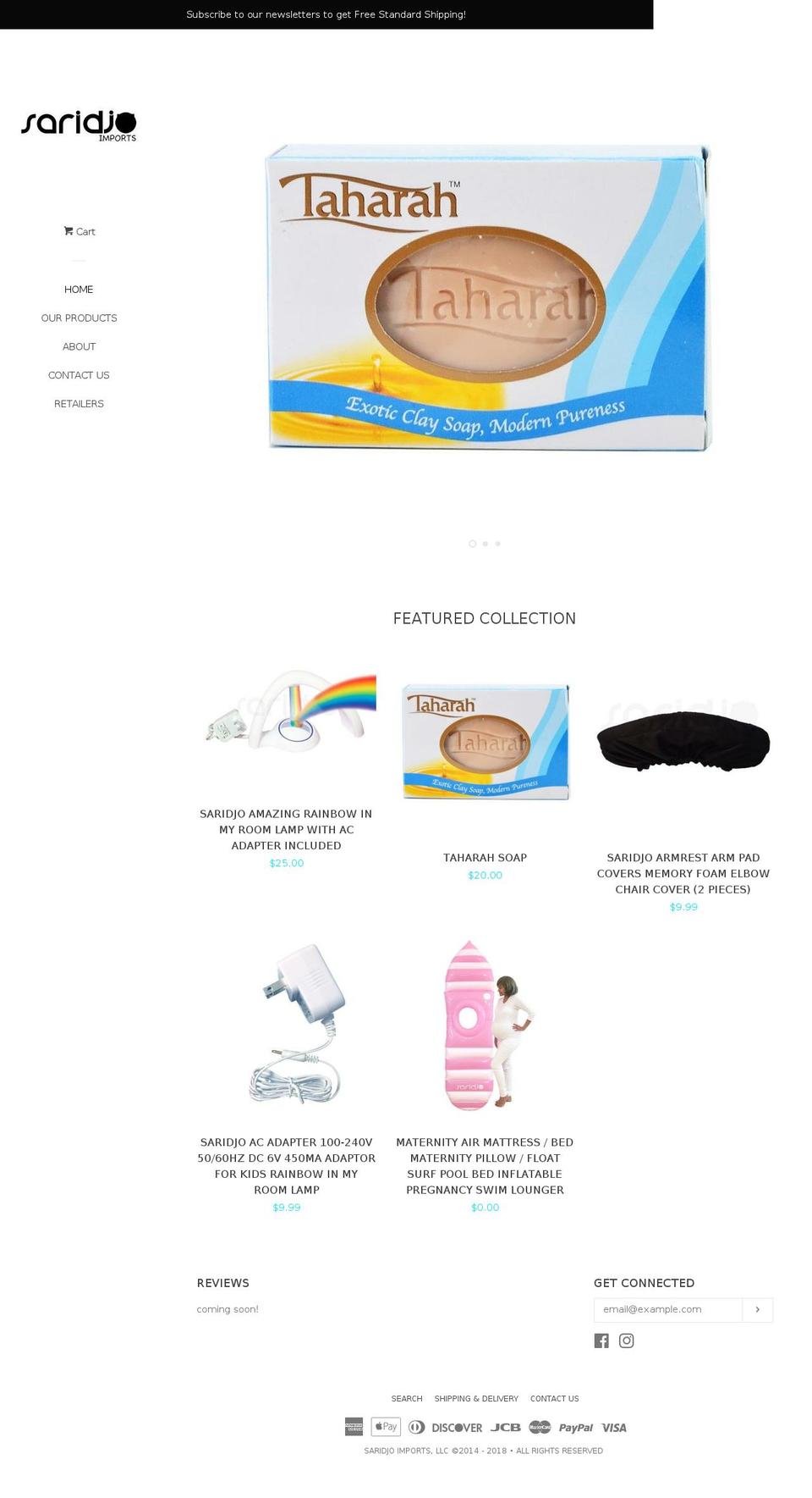 saridjoimports.com — Shopify storefront screenshot