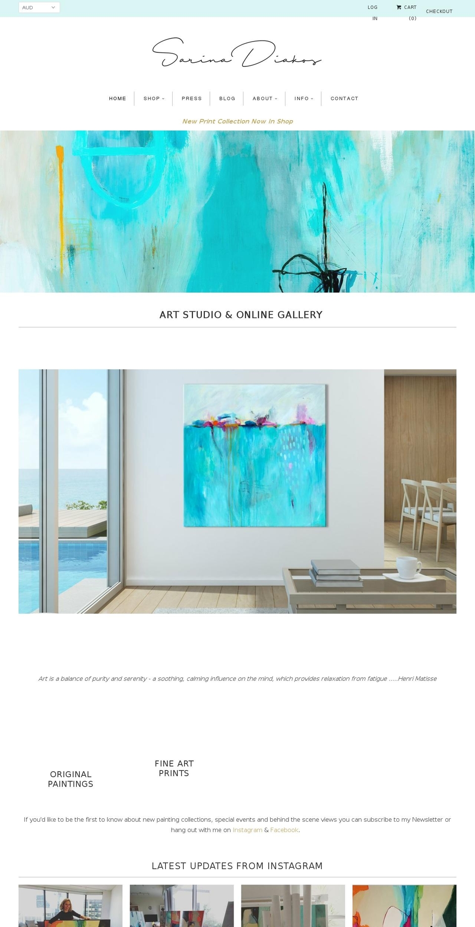 sarinadiakos.com shopify website screenshot