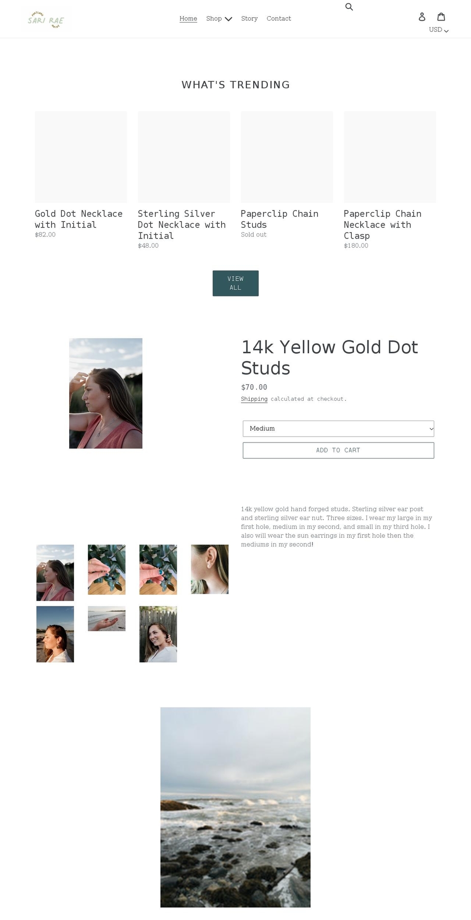 sarirae.com shopify website screenshot