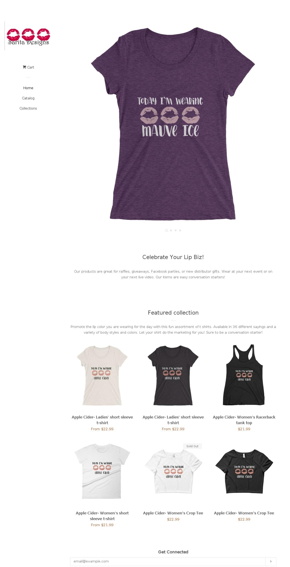 saritadesigns.com — Shopify storefront screenshot