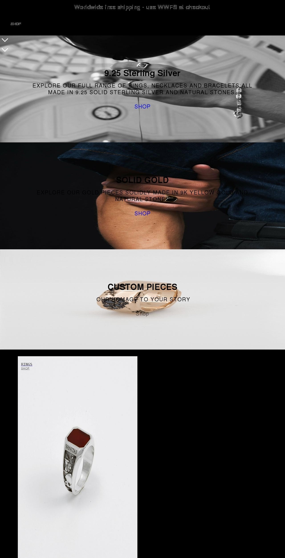 sarjewellery.com shopify website screenshot