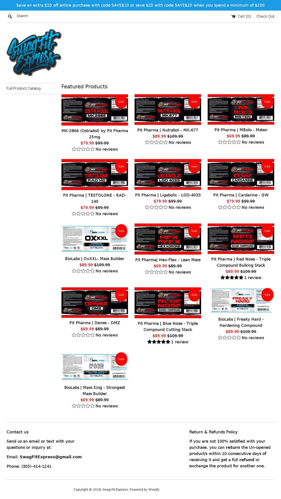 sarmsus.com — Shopify storefront screenshot
