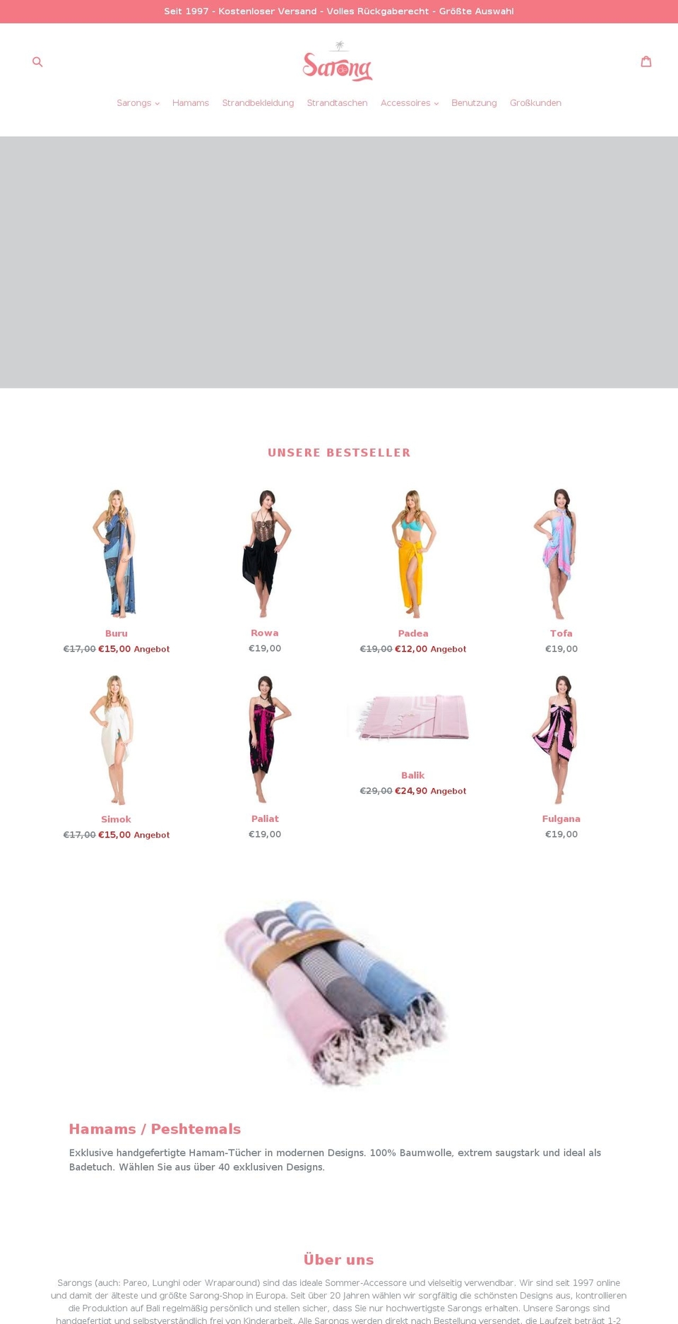 sarong.de shopify website screenshot