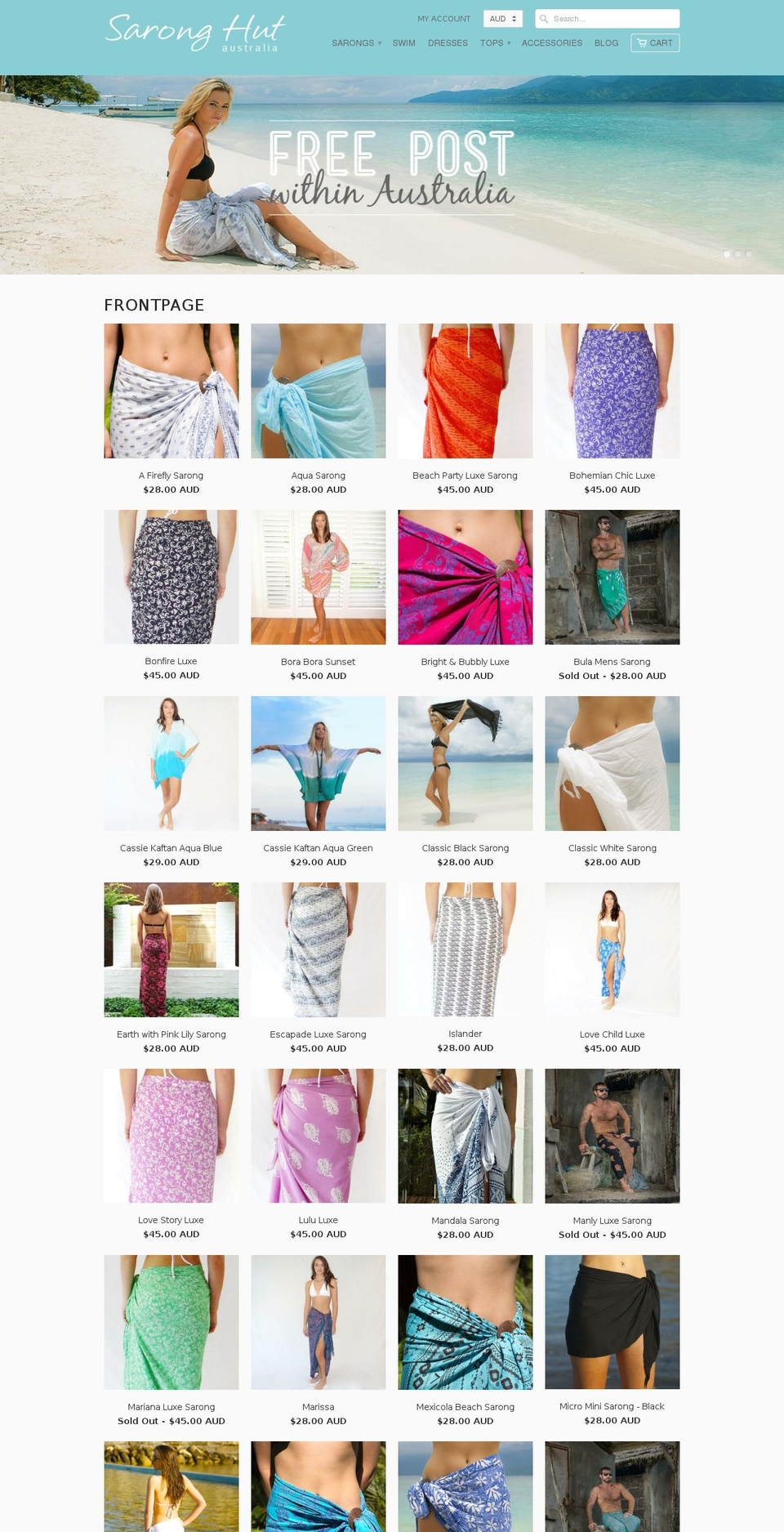 saronghut.com shopify website screenshot