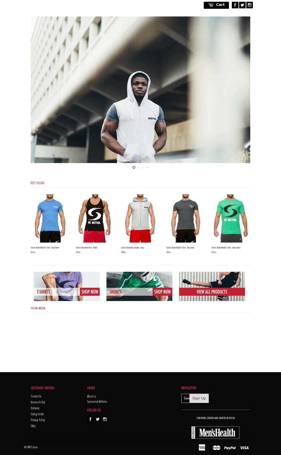 sarrusgymwear.com shopify website screenshot