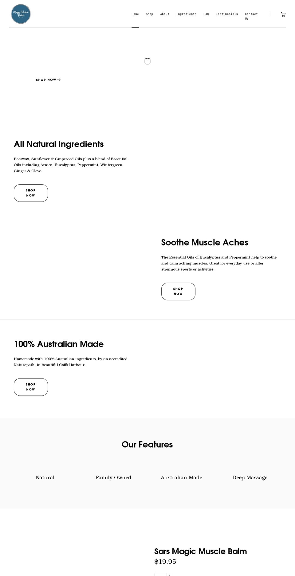 sarsmagic.com.au shopify website screenshot