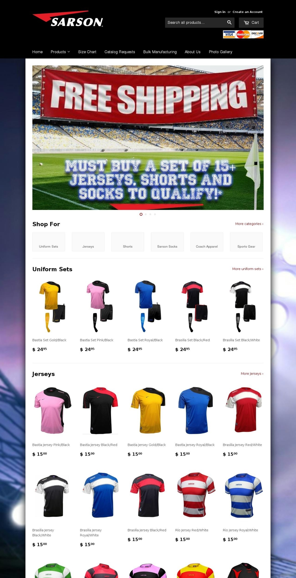 sarsonusa.com shopify website screenshot