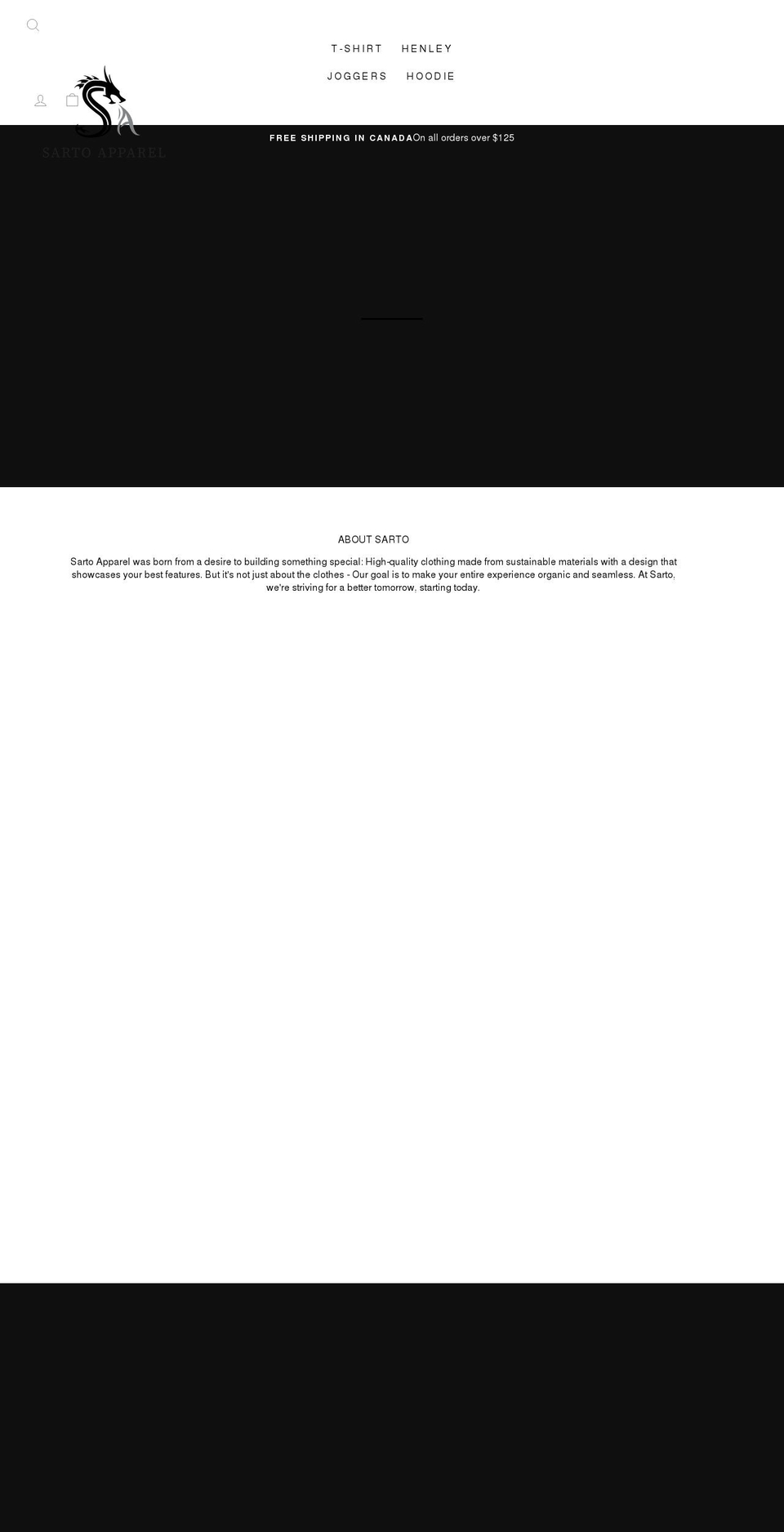 sartoapparel.com shopify website screenshot