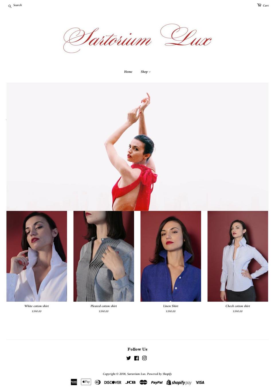 sartoriumlux.com — Shopify storefront screenshot
