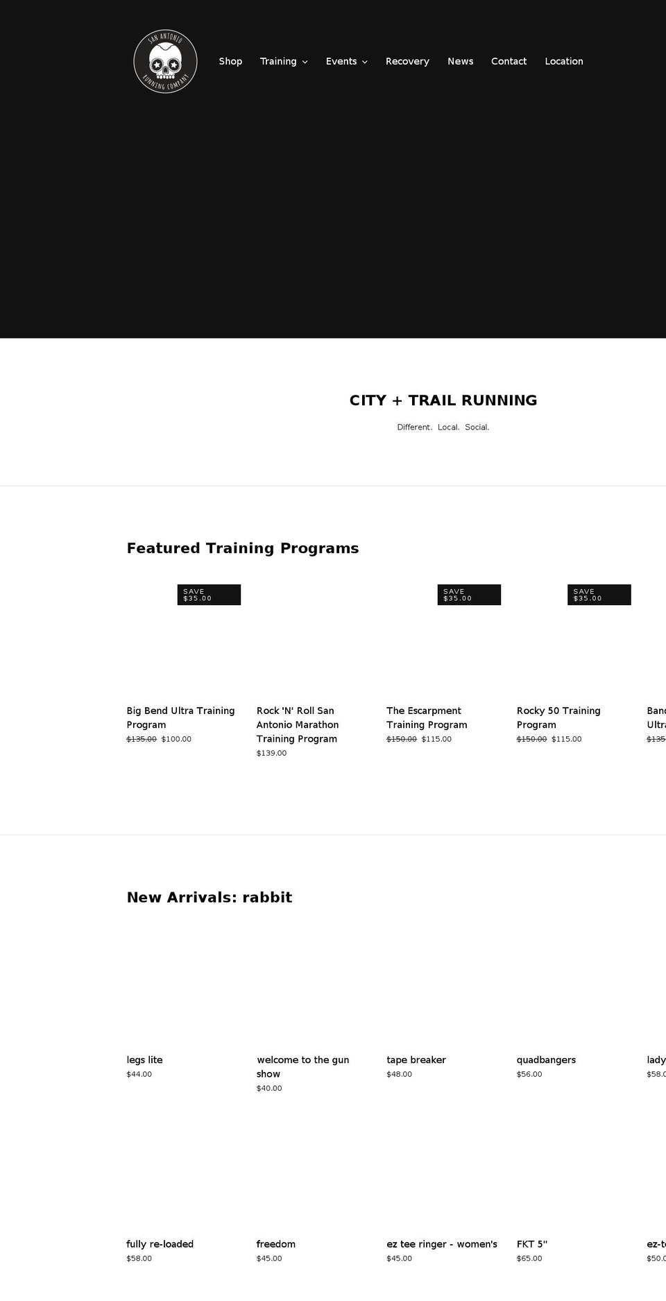 sarunningco.com shopify website screenshot
