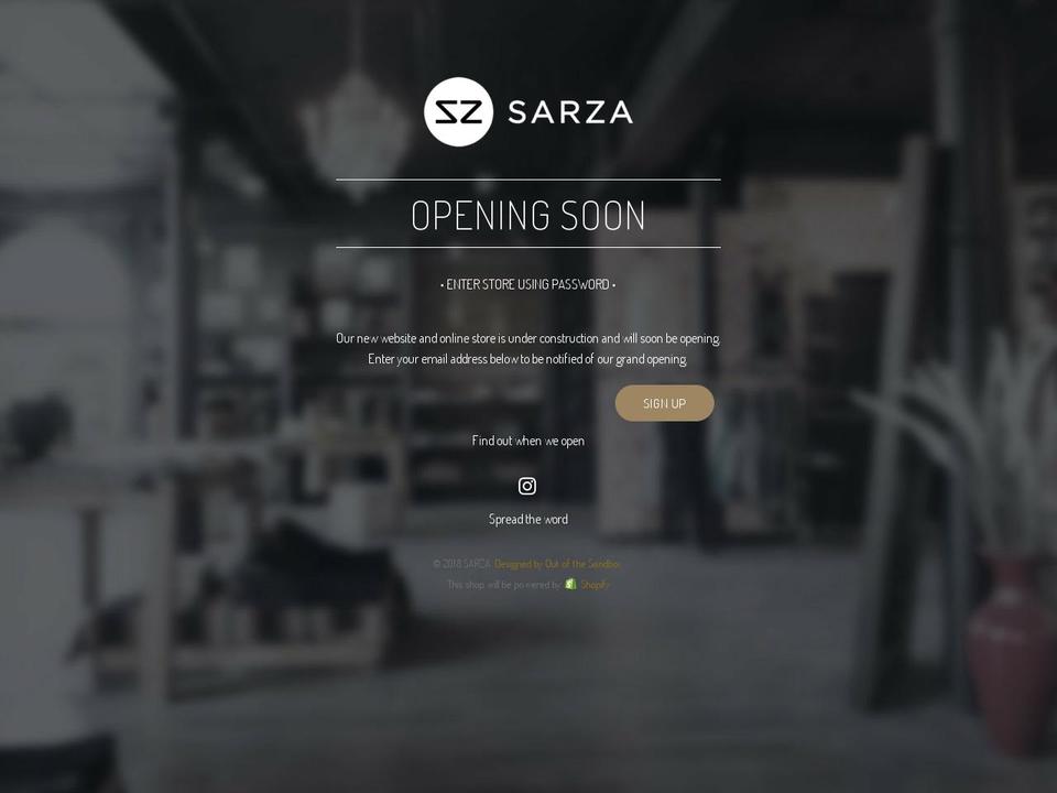 sarzastore.com — Shopify storefront screenshot