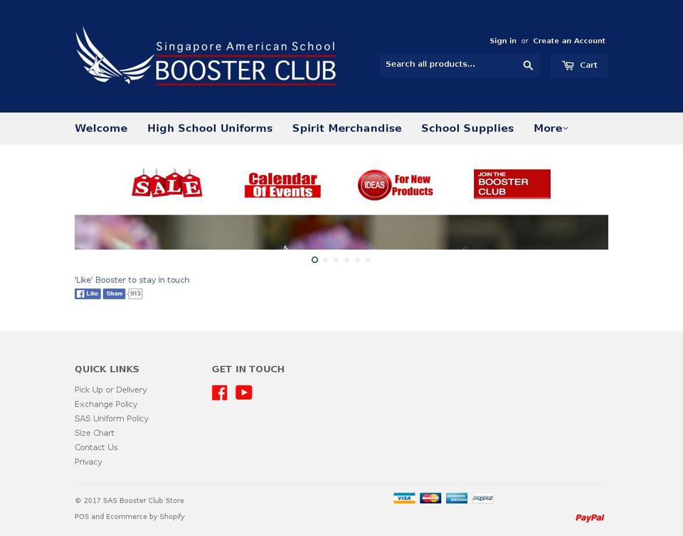 sasboosterstore.com shopify website screenshot