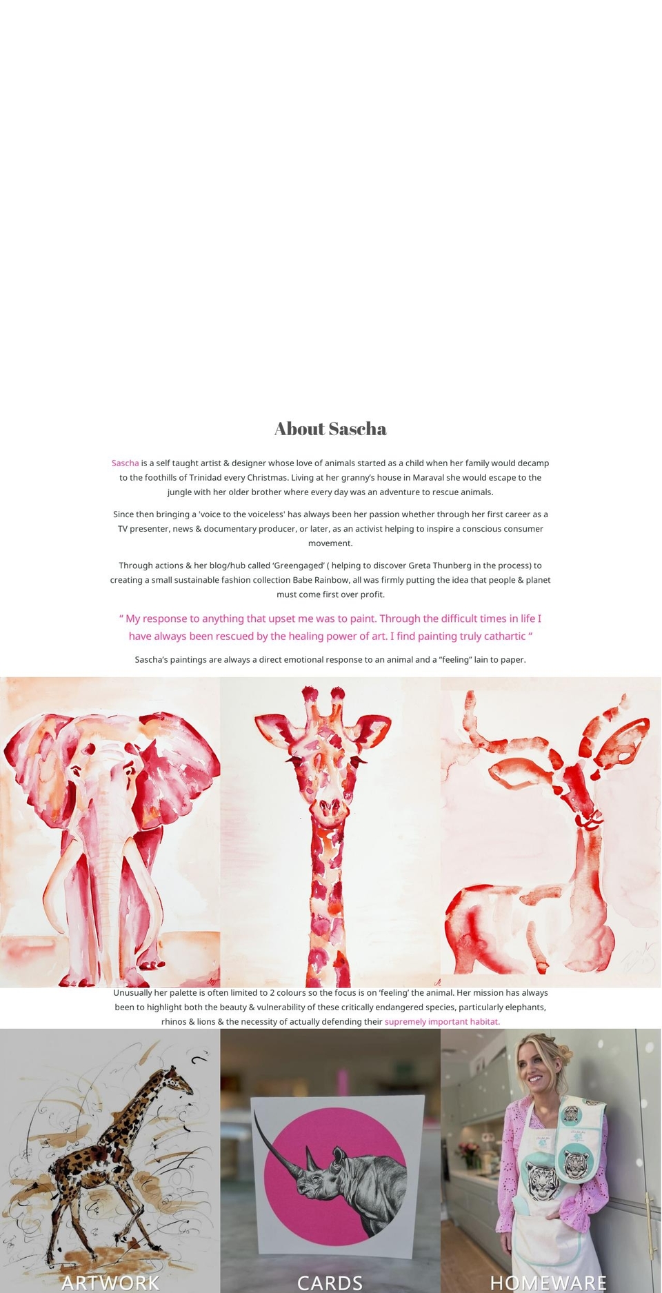 saschadale-jones.com shopify website screenshot