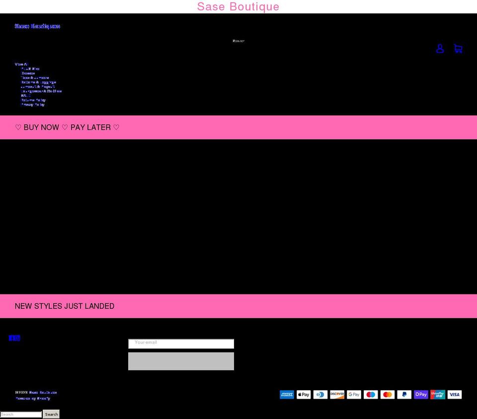 saseboutiques.co.uk shopify website screenshot