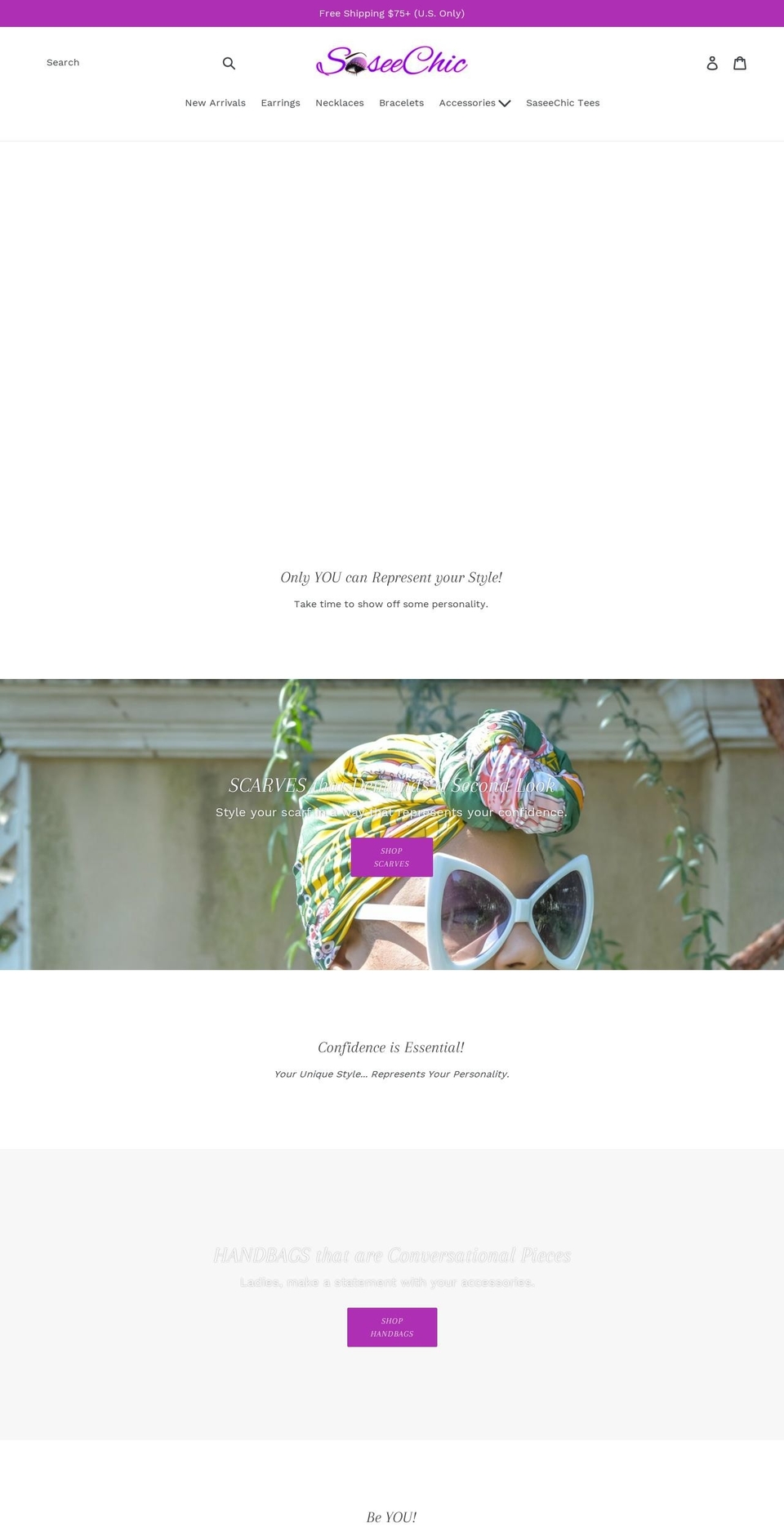 saseechic.com shopify website screenshot