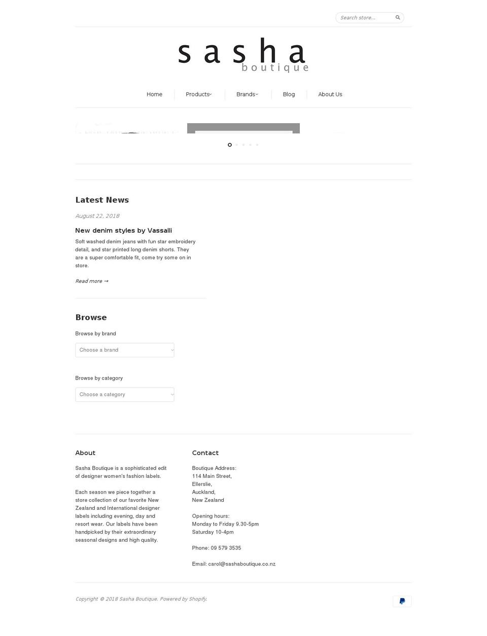 Copy of New Standard Shopify theme site example sashaboutique.co.nz