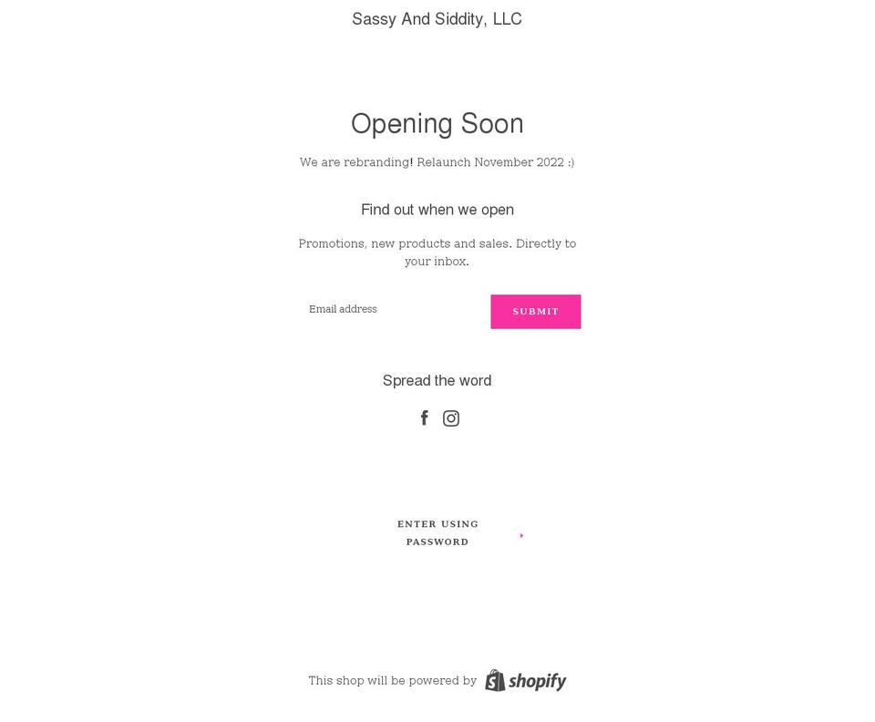 sashairext.com shopify website screenshot