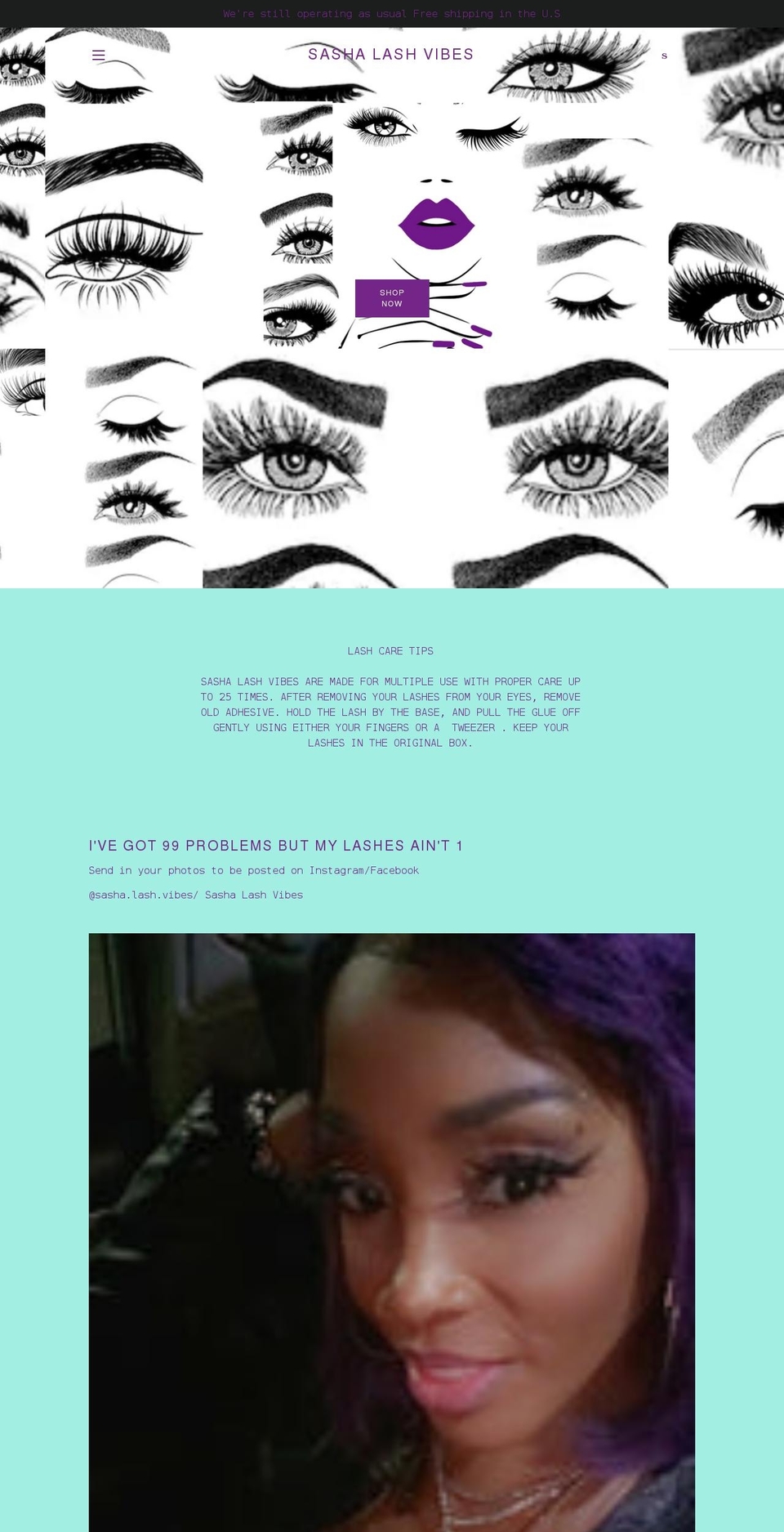 sashas-hair-vibes.com shopify website screenshot