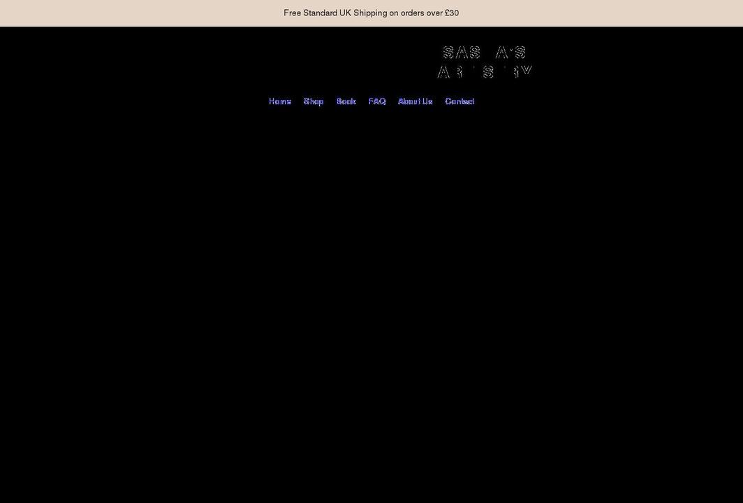 sashasartistry.com shopify website screenshot