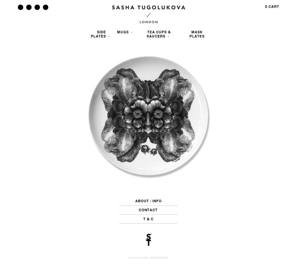 Sasha Shopify theme site example sashatugolukova.com