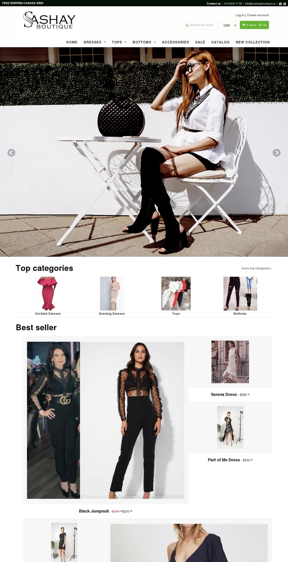 sashay.boutique shopify website screenshot
