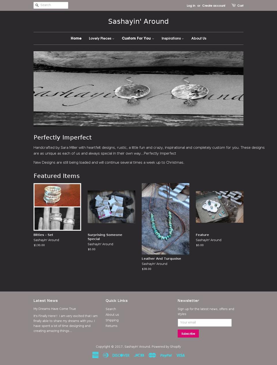 sashayinaround.com shopify website screenshot