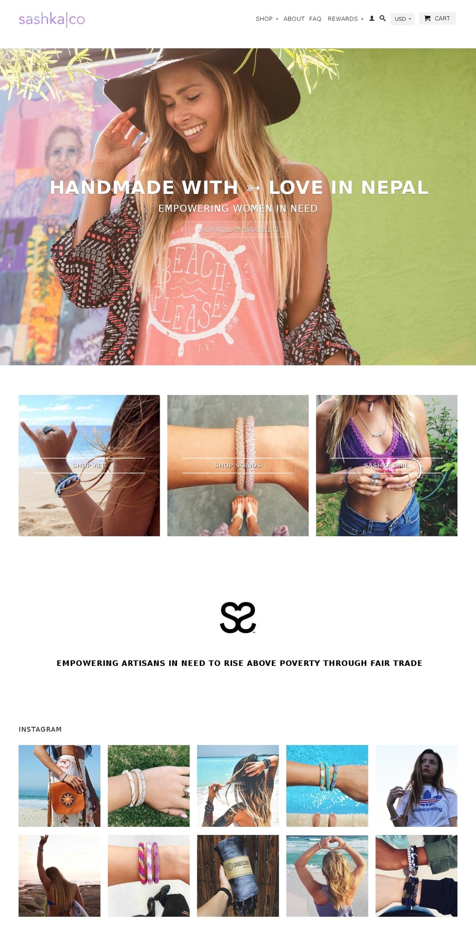 sashkaco.com shopify website screenshot