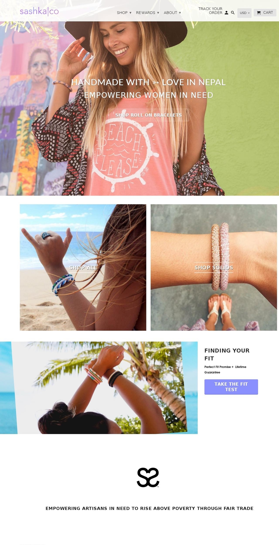 sashkacobracelets.com shopify website screenshot