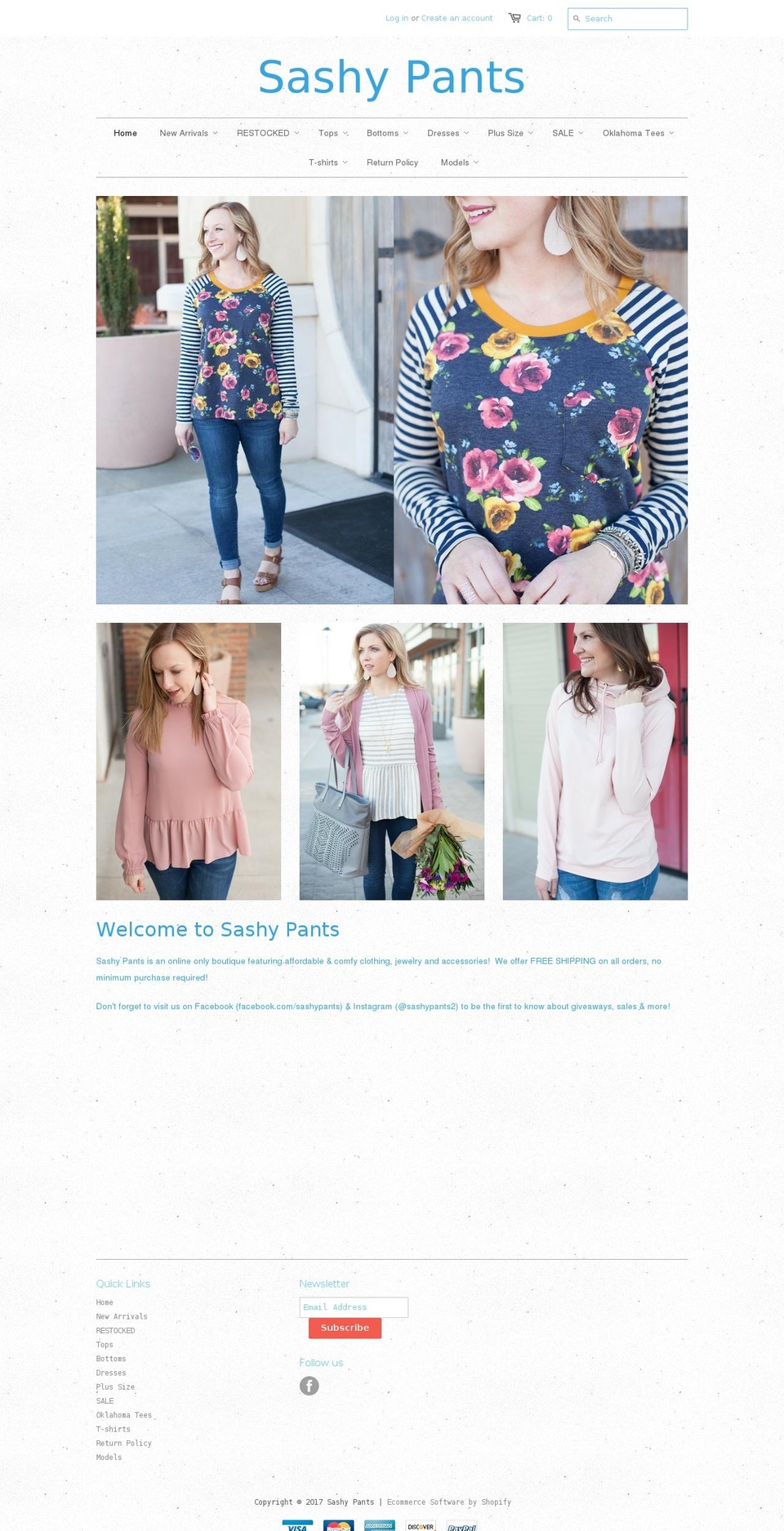 sashypants.com shopify website screenshot