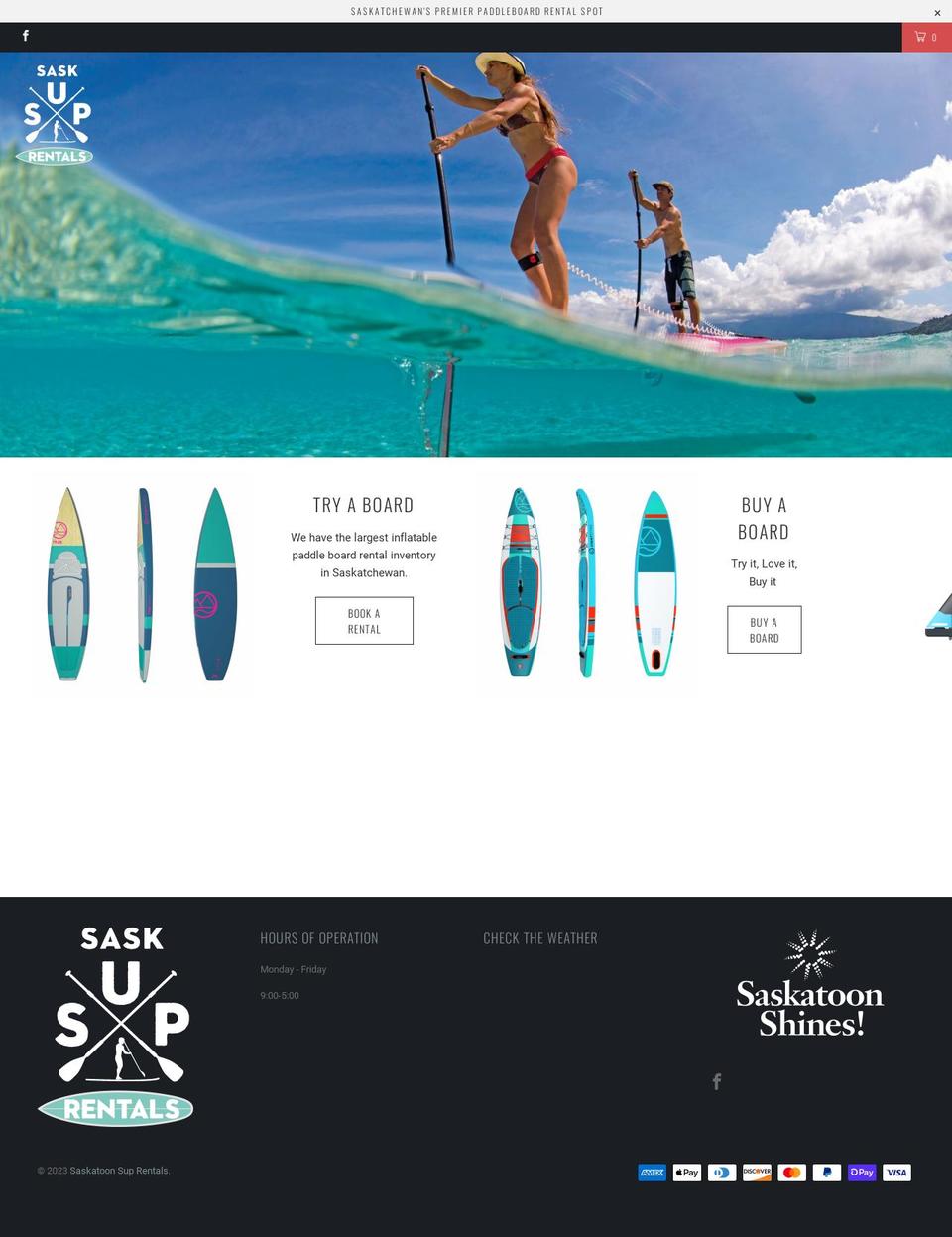 saskatoonsuprentals.com — Shopify storefront screenshot