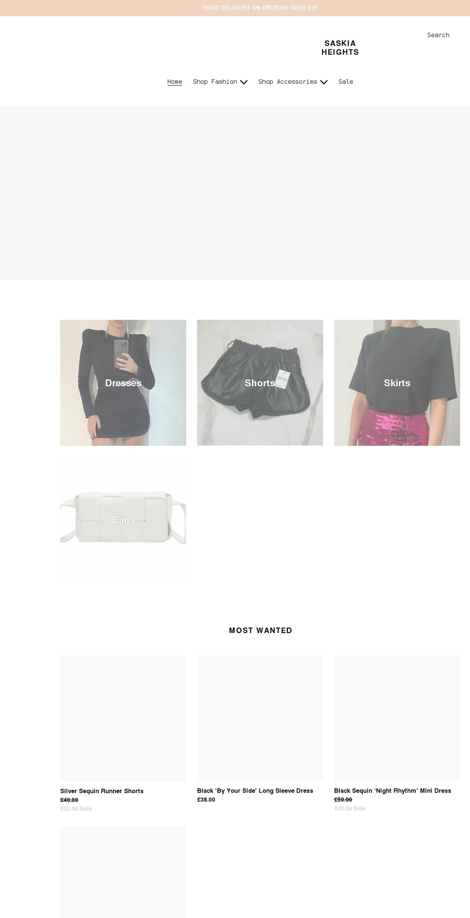 saskiaheights.com shopify website screenshot