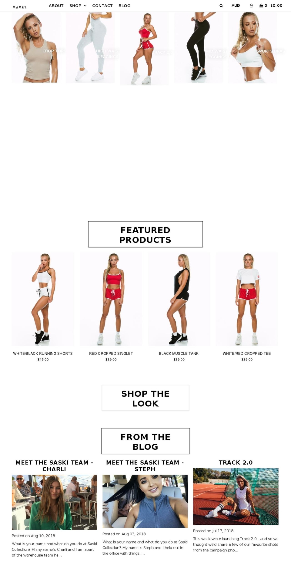 saskicollection.com shopify website screenshot
