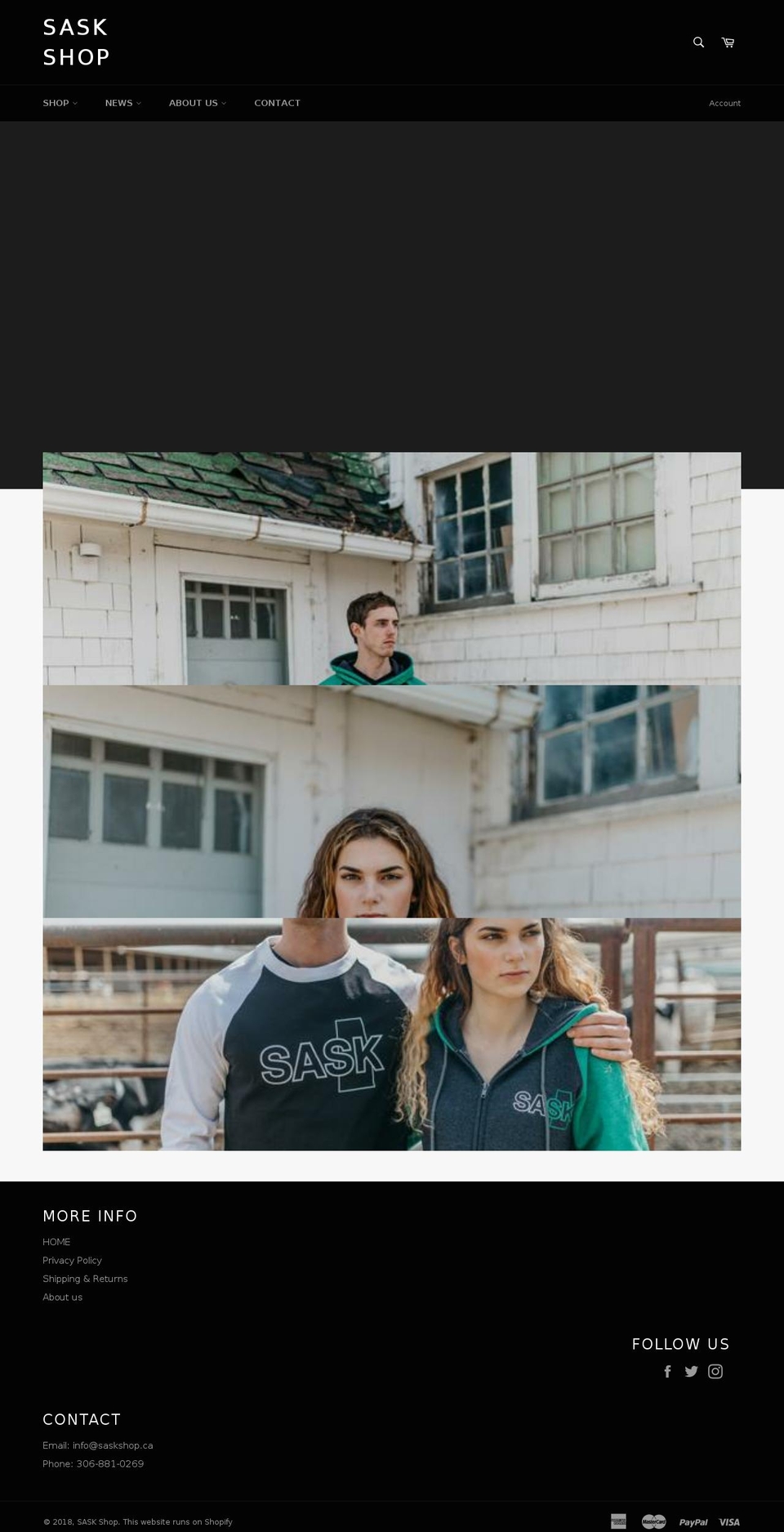 saskshop.ca shopify website screenshot