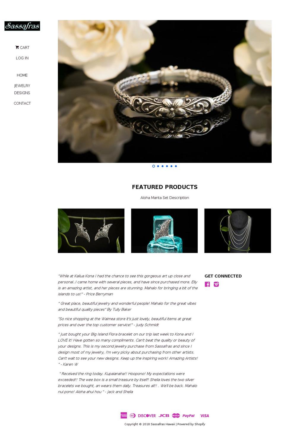 sassafrashawaii.com shopify website screenshot