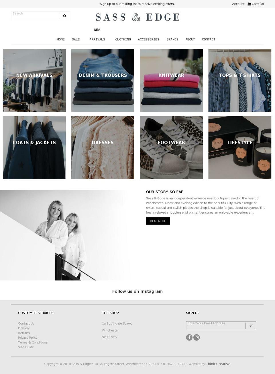 sassandedge.com — Shopify storefront screenshot
