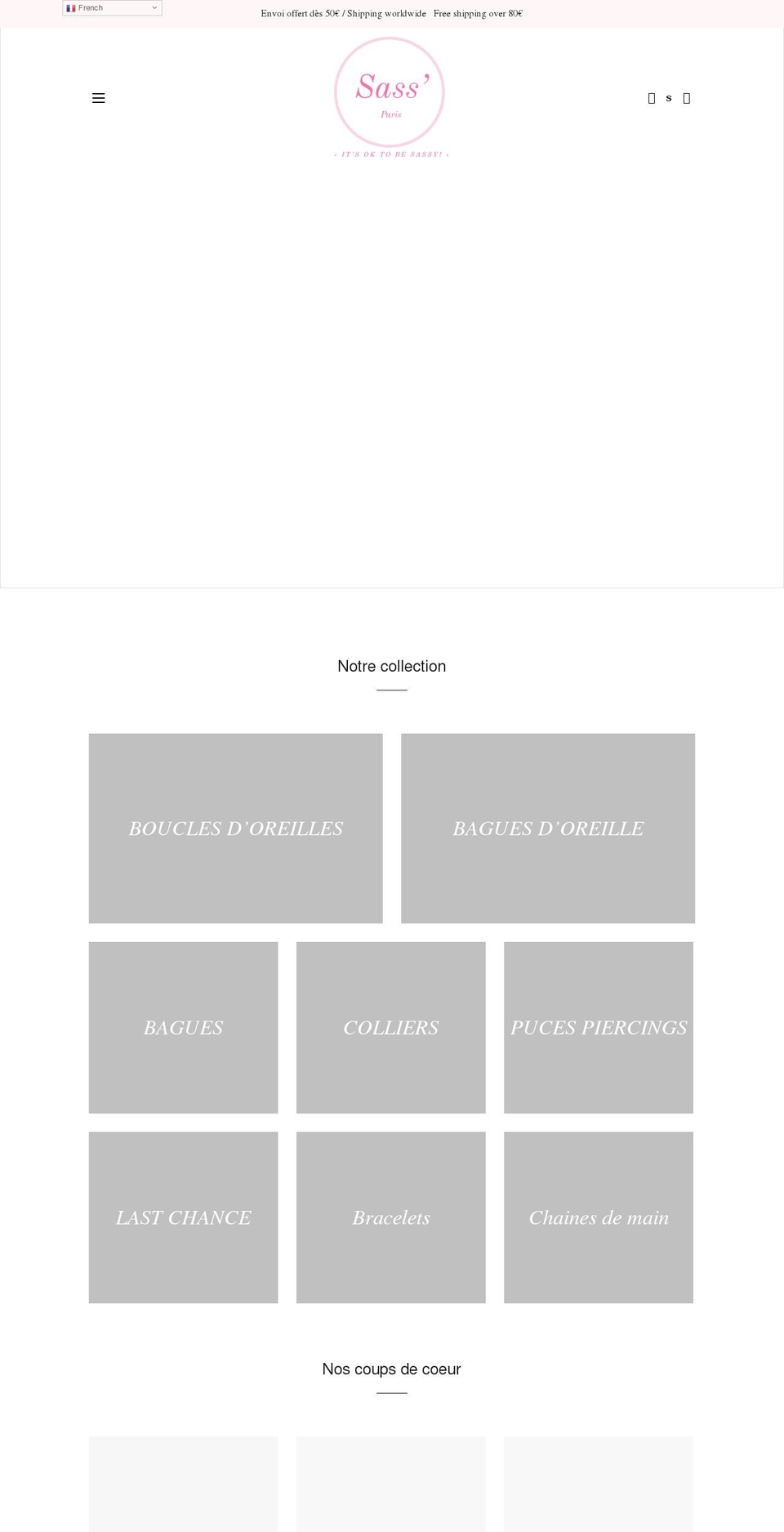 sassbijoux.com shopify website screenshot