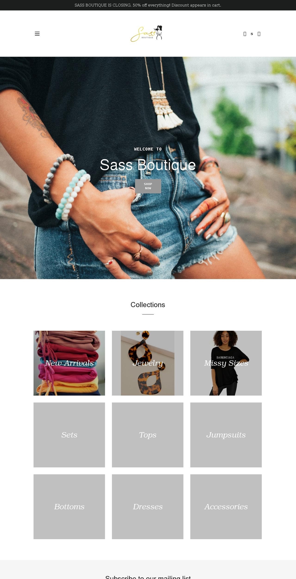 sassboutique.net shopify website screenshot
