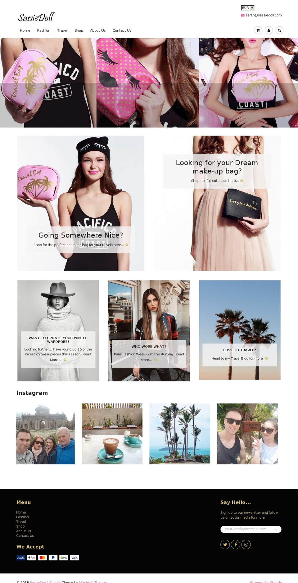 sassiedoll.com shopify website screenshot