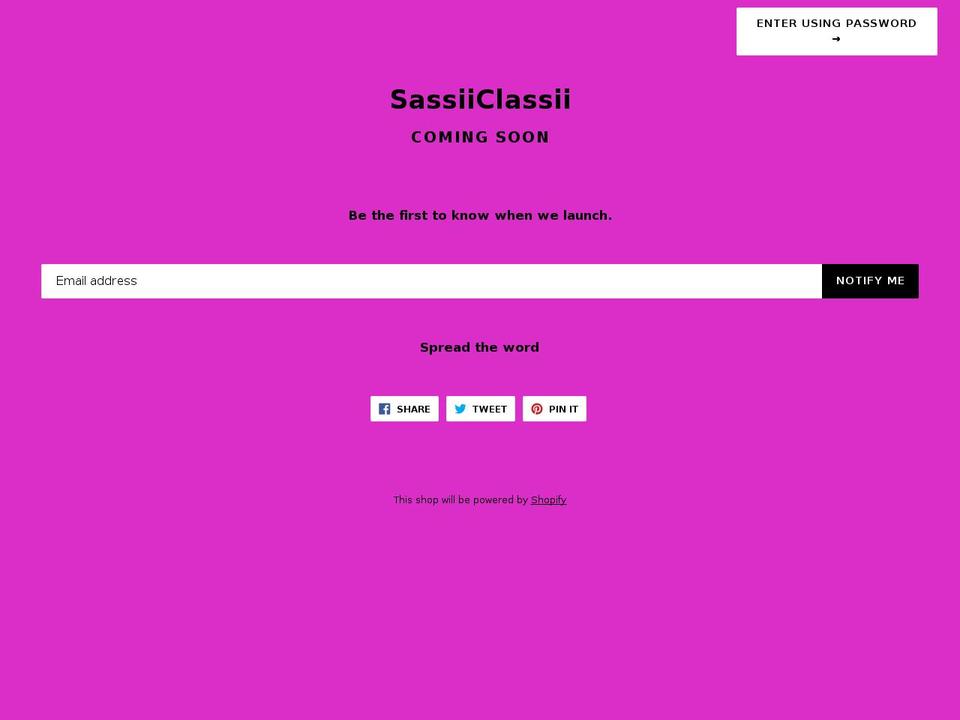 sassiiclassii.com — Shopify storefront screenshot