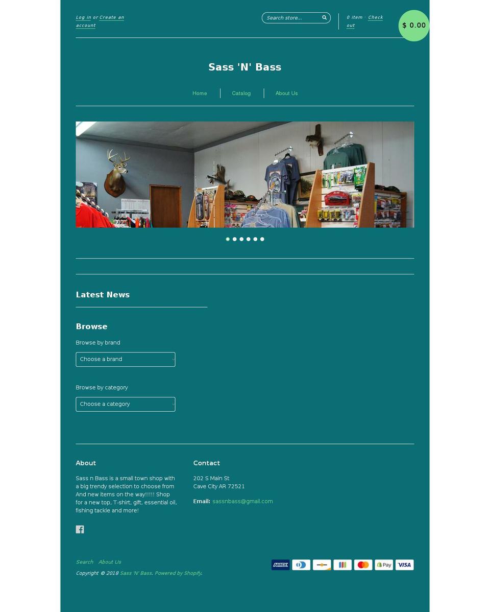sassnbass.com shopify website screenshot