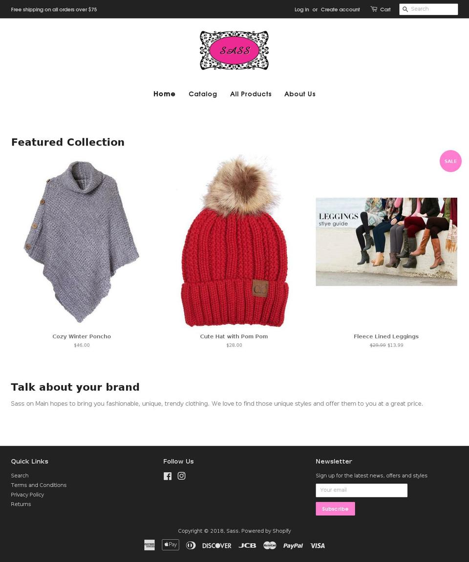 sassonmain.com shopify website screenshot