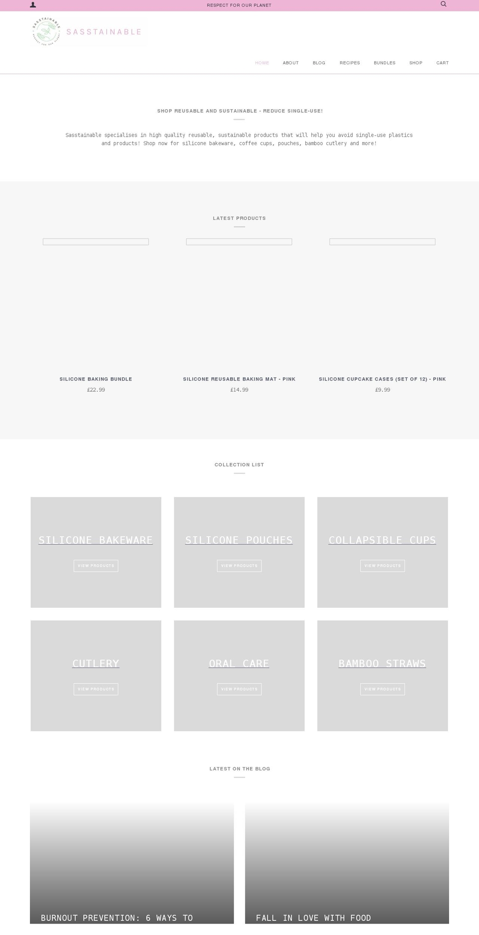 sasstainable.co.uk shopify website screenshot