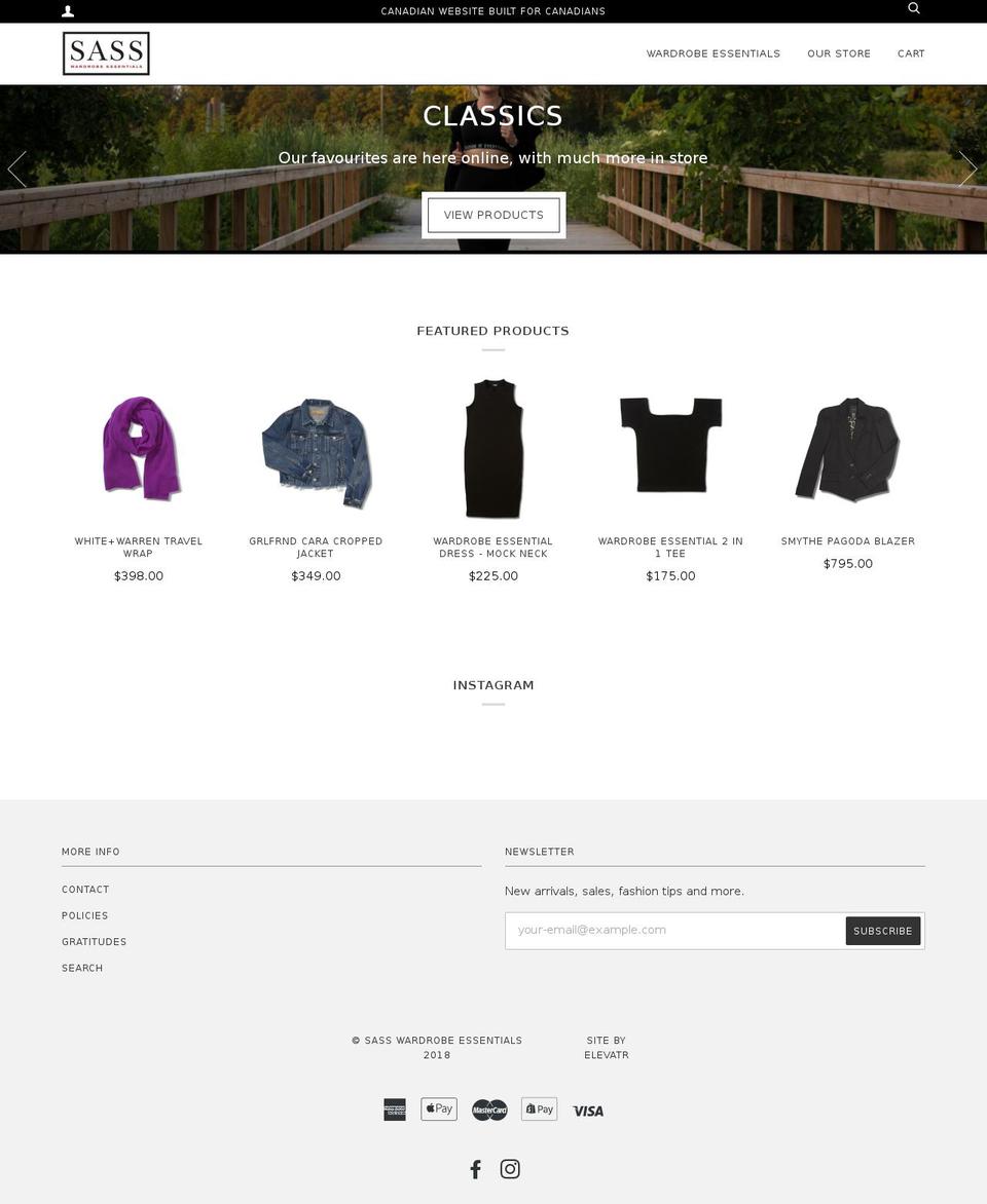 sasswaterloo.com — Shopify storefront screenshot