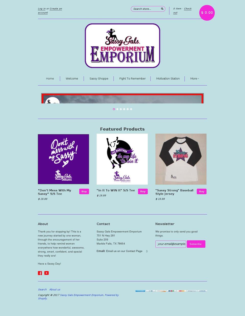 sassy-gals.com shopify website screenshot
